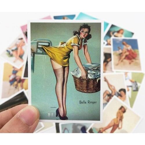 25 Pcs Classic World War II Pin up Girls New Anime Stickers For Laptop Bicycle Car DIY Wall Waterproof PVC Sexy Sticker Gift