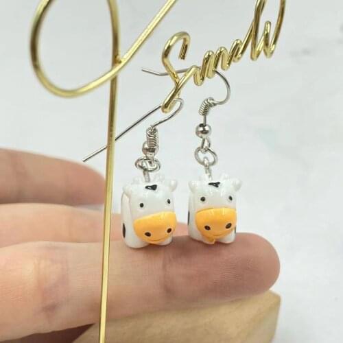 Korea Minimalist Ladies Gift Earrings Jewelry Fashion Super Cute Little Cow Earrings Wholesale