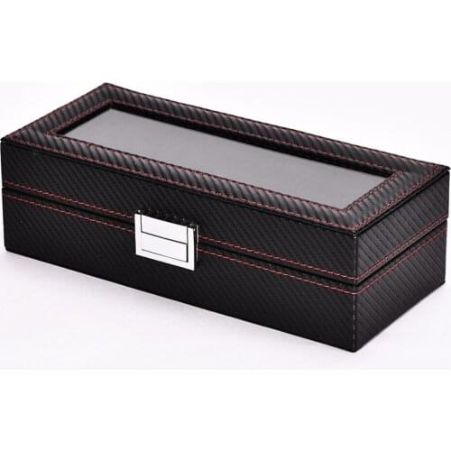 5 Grids Slots Wrist Watch Box Leather DIY Jewelry Collection Display Case