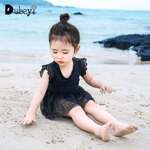 Girls Swimwear Toddler Girl Bathing Suit Black Lace Swimwear Baby Girl Swimsuit Swim Bodysuit Baby Girl Bathing Suit 1 Piece