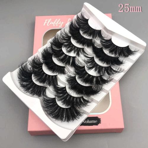 Mikiwi Fluffy Mink Lashes Wholesale With Packaging 25mm Fluffy Mink Eyelashes Bulk Real 3D Mink Eyelashes Curly