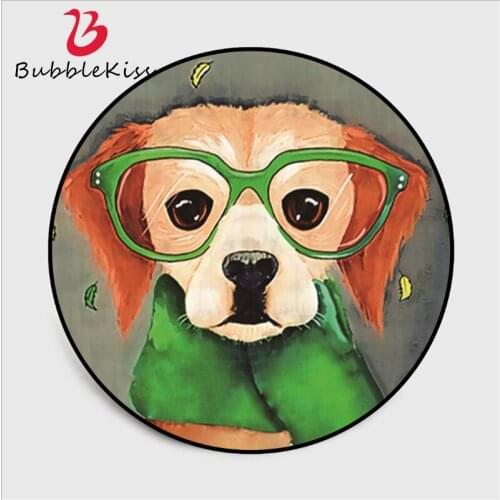 Lovely Round Carpets Cute Cartoon Dog Carpets For Living Room Decoration Soft Delacate Bedroom Area Rugs Home Decor Floor Mat