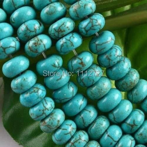 Fashion Jewelry 5x8mm Blue Stone Abacus Loose Beads Natural Stone DIY Accessory Parts For Necklace Bracelet 15"MY4246 Wholesale