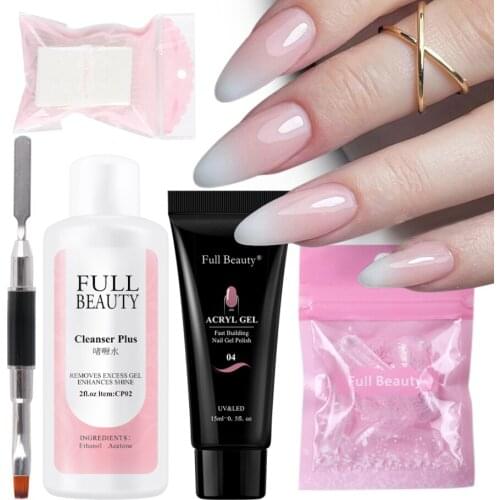 Poly Extension Nail Gel Kit All for Manicure Fast Building Gel Slip Solution Finger Extend Fake Nail Art Tool Set LA1809-6