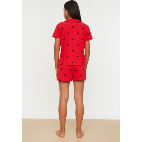 Trendyol Heart Pattern Knitted Pajamas Set THMSS21PT0756