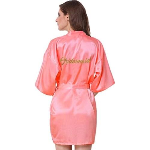 2019 New Bridesmaid Robes Robes Bridal Robes Coral Satin Robe Bridesmaid Robes Wedding