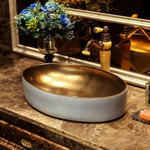 Oval porcelain bathroom vanity bathroom sink bowl countertop Oval Ceramic wash basin bathroom sink