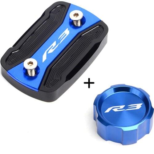 LOGO R3 Bike Front & Rear brake Fluid Cylinder Reservoir Cover Cap For Yamaha YZF-R3 YZF R3 ABS 2015 2016 2017 2018 2019 2020