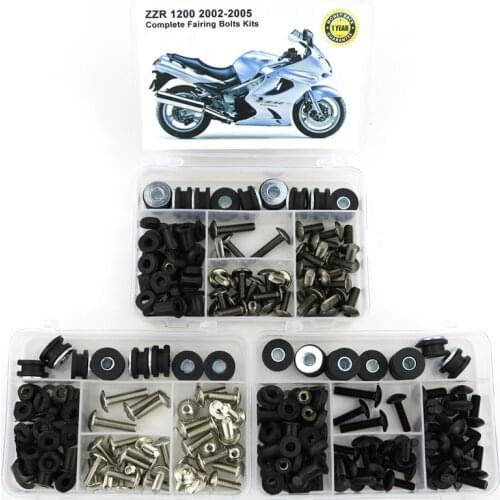 Fit For Kawasaki ZZR 1200 2002-2005 Complete Full Fairing Kit Covering Bolts Kit Steel Clips Screws
