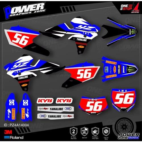 PowerZone Custom Team Graphics Backgrounds Decals 3M Stickers Kit For YAMAHA 14-18 YZ250F 15-18 YZ250FX WRF250 14-17 YZ450F 004
