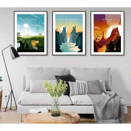Travel Sunset Landscape Minimalist Canvas Painting Wall Art Nordic Posters and Prints Wall Pictures for Living Room Decoration
