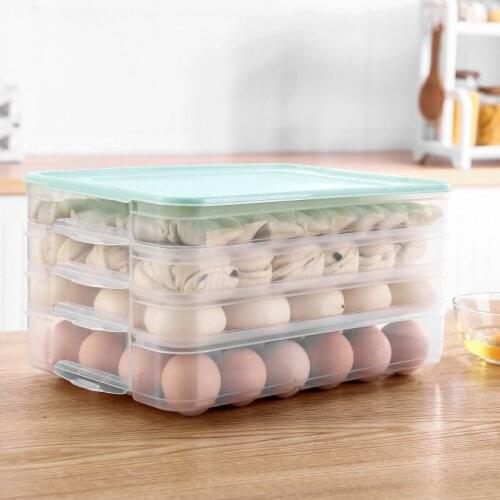 Modern Transparent Fresh Frozen Storage Basket Box home Kitchen Creative Refrigerator Egg Dumpling Organizer Finishing Tools