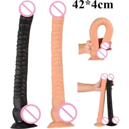 16.5 Inch Super Long Dildo Realistic Anal Plug Suction Cup Artificial Penis Big Animal Horse Dildos Fake Dick Sex Toys for Woman