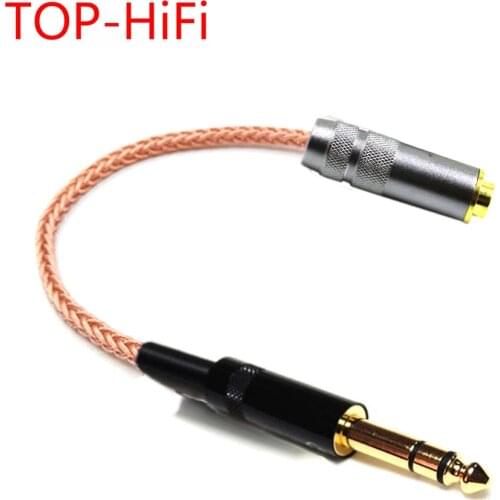 TOP-HiFi Single Crystal Copper 6.35mm TRS 3pin Male to 4.4mm Balanced Female Audio Adapter Cable 1/4 6.35 to 4.4