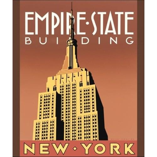 VINTAGE Travel NEW YORK PHOTO EMPIRE STATE BUILDING Art Film Print Silk Poster Home Wall Decor 24x36inch