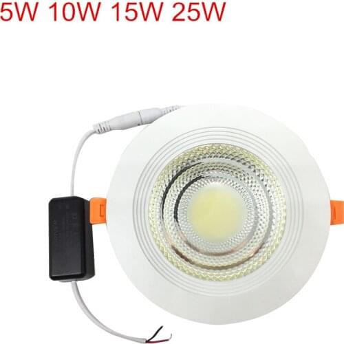 Recessed led Ceiling Panel light COB 5W 10W 15W 25W LED Spot light led down lamp Warm/Natural/Cold White 85-265V + Driver