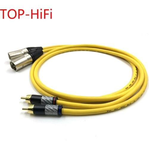 TOP-HiFi Pair Carbon Fiber RCA toXLR Balacned Audio Cable RCA Male to XLR Male Interconnect Cable with VDH Van Den Hul 102MKIII