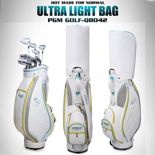 Golf Bag Womens Waterproof Lightweight Standard Bag High Quality PU Embroidery Big Capacity Golf Staff Bags White