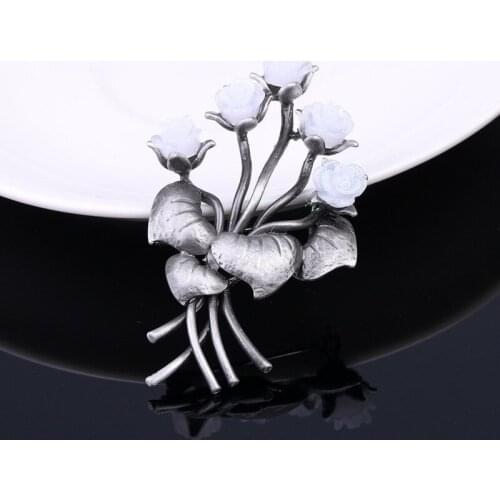 Women Brooches Pink Flower Lapel Retro Palace Style Brooch Plant Fashion Jewelry pins