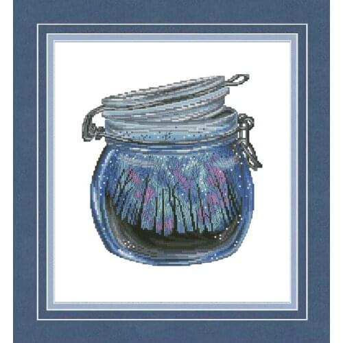 Gold Collection Counted Cross Stitch Kit Forest in the bottle Black magic forest night Retro