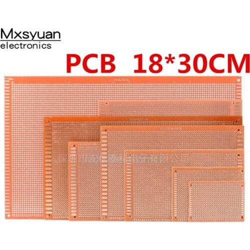 1~5PCS/LOT 18*30CM Single sided universal plate Bakelite experimental board 2.54mm hole PCB