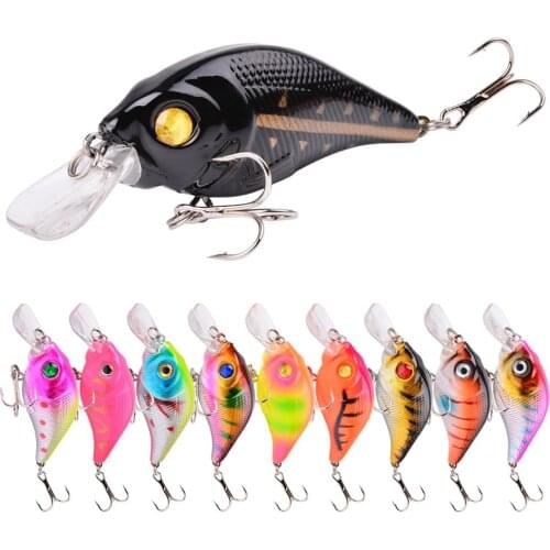 1pcs Crank Hard VIB Lures Fishing Minnow Bait Treble Hooks Sinking Crankbait Wobblers Fishing Tackle 3D Eyes