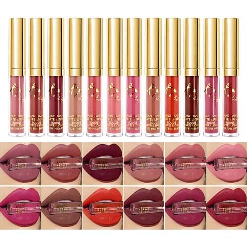12 Colors/Set Velvet Matte Lipstick Waterproof Long Lasting Sexy Red Lip Matte Lipsticks Nonstick Cup Matte Liquid Lipstick 309