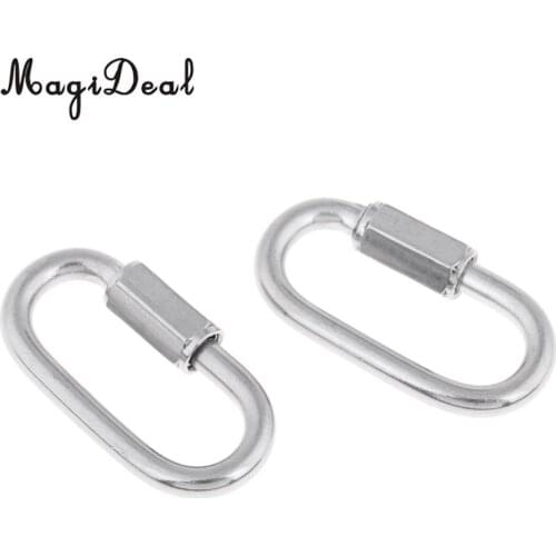 2 Pieces Scuba Diving Dive 316 Stainless Steel Quick Link Clip Snap Carabiner Hook Connector Gear Accessories - Strong & Durable
