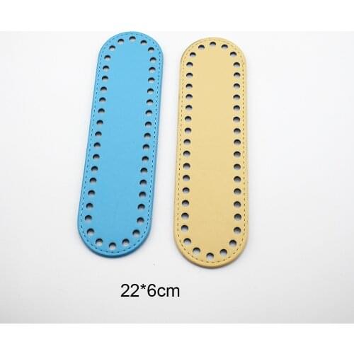 22x6cm Oval Bottoms PU Leather Bag Handmade Diy Accessories Women Bag Long Bottom with Holes High Quality Leather Bag Acessories