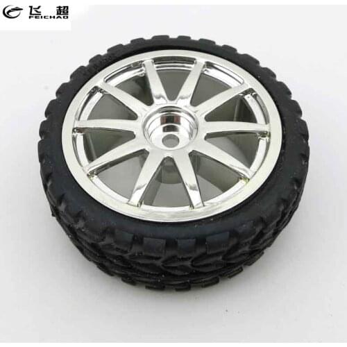 65mm Rubber Hub Hexagonal Hole Wheels Tire DIY Toy Module Spare Parts For Line Patrol Car Intelligence Vehicle Robot