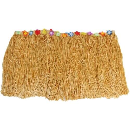 Promotion! Table Skirt Hawaiian Luau Flower Grass Garden Wedding Party Beach Decor Khaki