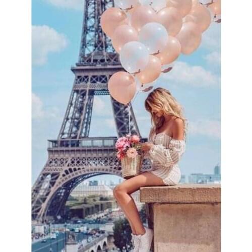 5D DIY Diamond Painting Square/Round Diamond Figure Painting Iron Tower Beauty Beauty Picture Cross Stitch Decoration Art WG3064