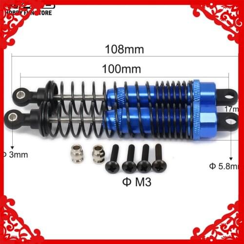 Shock Absorber Oil Adjustable 108mm For Rc Car 1/10 Buggy Monster Truck Aluminum Damper Hpi Hsp Traxxas Losi Axial Tamiya