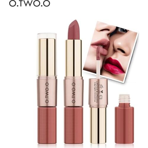 O.TWO.O Brand 12 Colors Lips Makeup Lipstick Lip Gloss Long Lasting Moisture Cosmetic Lipstick Red Lip Matte Lipstick Waterproof