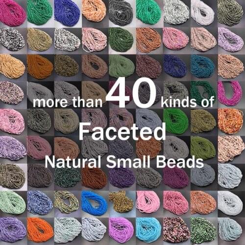 Small Beads Natural Stone Gem Beads Round Faceted Section Beads For Jewelry Making Necklace DIY Bracelet 38cm Size 2 3 4 mm 38cm