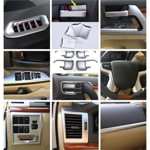 For Toyota Land Cuiser 200 LC200 2008-2017 Door Handle holder Bowl AC Outlet Vent Cover Panel Trim Chrome Car Styling