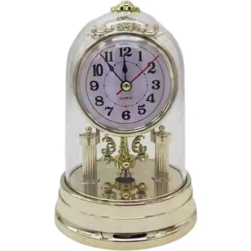 Retro Living Room Clocks Mute Desk Small Clock Hall Bedroom Office European Style Rotating Ornaments