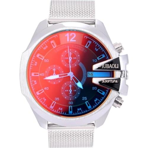 Chronograph Watches Men Mesh Belt Quartz Discoloration Glass Creative Business Sports Wristwatch Lover Clock Relogio Masculino