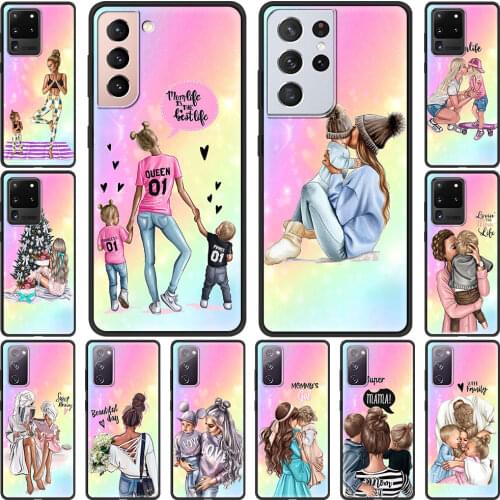Phone Case for Samsung Galaxy S20 FE S10 5G Plus S21 Ultra S10e S8 S9 Plus S7 Edge Soft Black Cover Super Mom Baby