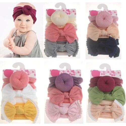 Childrens Hair Accessories Butterfly Super-soft Donut Baby Hairband Cute Ball Hair Set