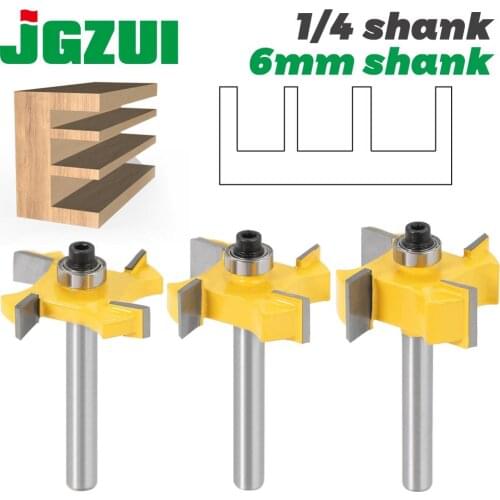 1pc 6mm 1/4 inch Shank T type bearings wood milling cutter Industrial Grade Rabbeting Bit woodworking tool router bits for wood