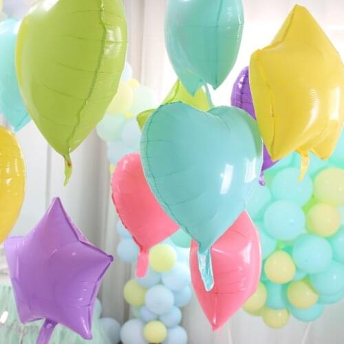 5pcs 18inch Macaron Candy Color Star Heart Shape Foil Balloons For Wedding Birthday Party Baby Shower Decoration Helium Balloons