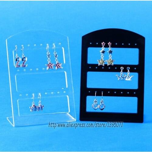 Hot sale L Hollow Earring Display Rack 24 Holes Earrings Display Stand Shelf Earring Stud Holder for 12pair Earring Showcase