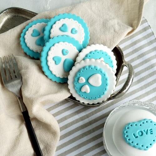 Simulation fondant Icing cookie model Cute photography props Tiffany blue fake snack props