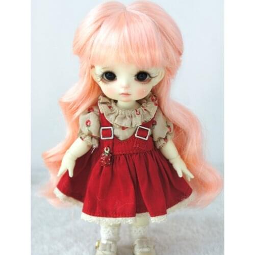 JD417 5-6inch 13-15CM Long wave Lady Princess synthetic mohair BJD wigs 1/8 OB11 Lati yellow Doll accessories