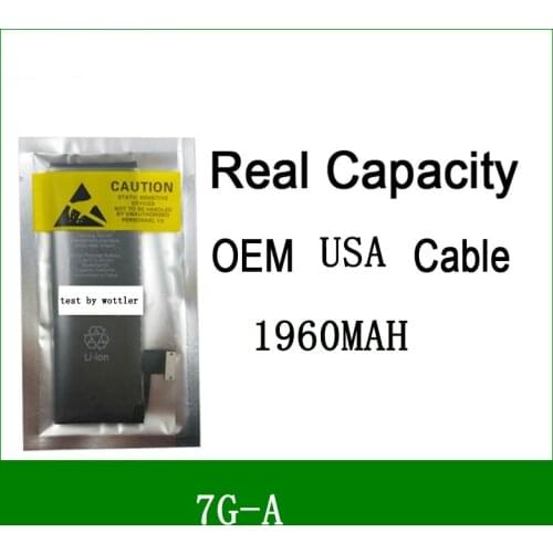 10pcs/lot Real Capacity China Protection board 1960mAh 3.82V Battery for iPhone 7 7G zero cycle replacement repair parts 7G-A
