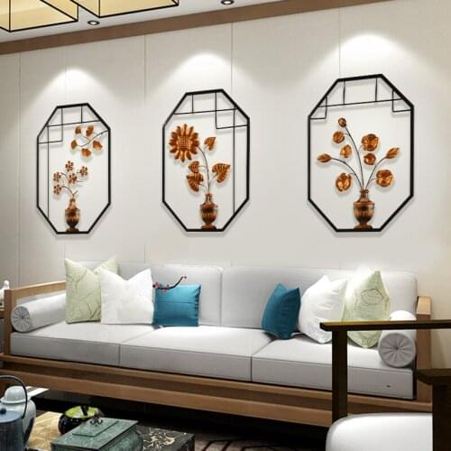 Chinese Wrought Iron Flower Wall Hanging Crafts Home Livingroom Wall Decoration Pendant Restaurant Porch Wall Sticker Mural Art
