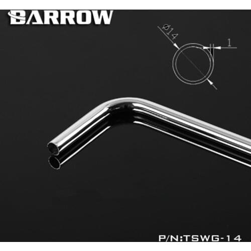 Barrow 14MM Pre-Bent Elbow Tube 90-Degree Copper Chrome-Plated Metal Pipe Single / Double 90 Degrees TDWG-14 TSWG-14