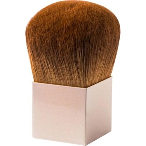 Square Powder Makeup Brush Soft Smooth Synthetic Bristles Aluminium Handle Pressed Fluffy Loose