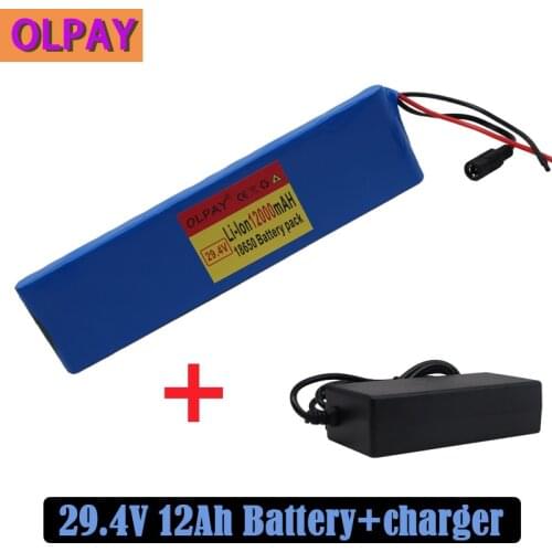24V 12Ah 7S2P 18650 li-ion Rechargeable battery pack 29.4v12000mAh electric bicycle moped Balancing scooter+ 29.4V 2A Charger
